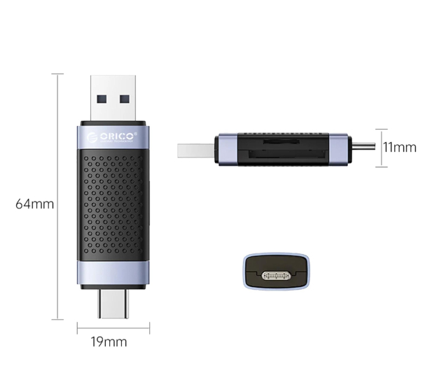 Orico Czytnik kart SD/microSD USB-A/USB-C 2.0 - 1500419 - zdjęcie 3